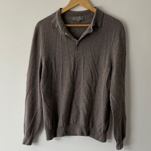 Canali Men’s Beige Collared Polo Sweater